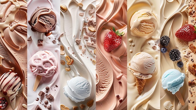 Photo brochure showcasing various types of ice cream