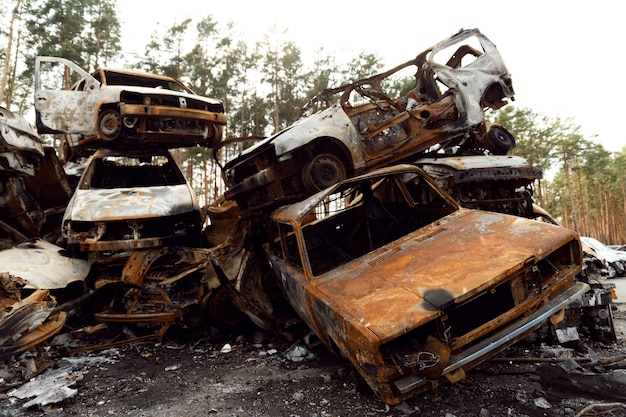 Broken cars in ukraine