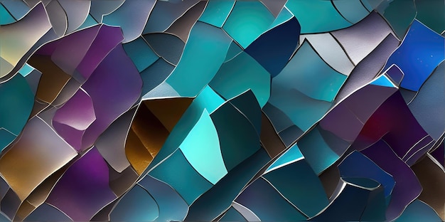 Broken colored glass into many pieces Generative AI