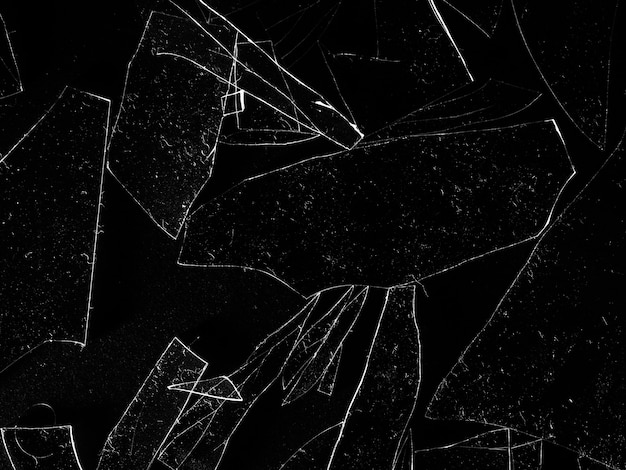 broken glass on black background