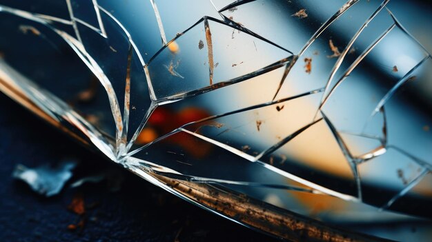 Photo a broken glass bowl sitting on top of a table suitable for concepts related to accidents fragility and destruction