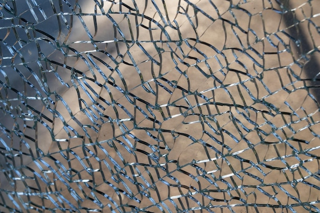 Broken glass in the grid texture