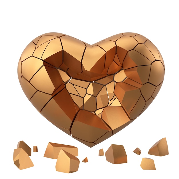 Broken heart Heartbroken lovelorn 3D illustration