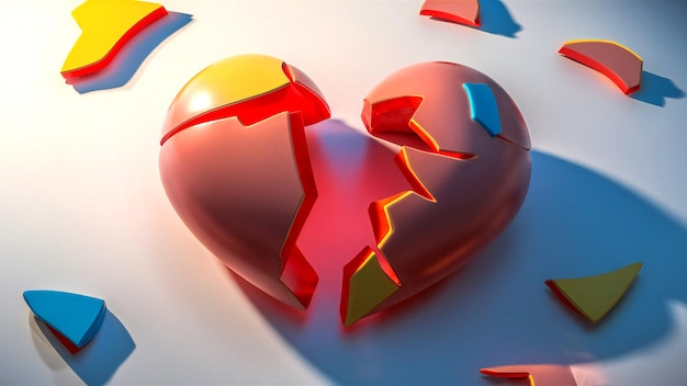 Broken Heart Red Heart Background Image Red Broken Heart