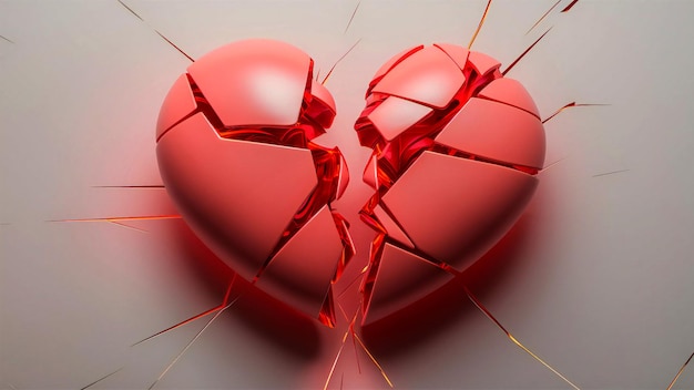 Broken Heart Red Heart Background Image Red Broken Heart