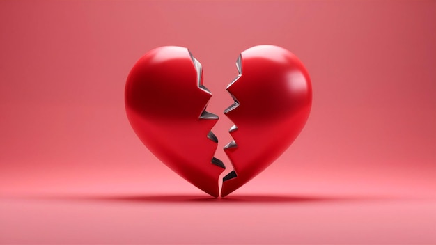 Broken Heart Red Heart Background Image Red Broken Heart