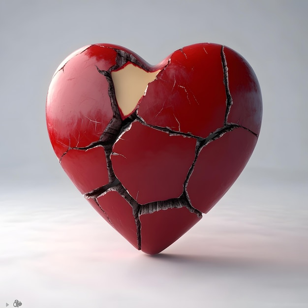 a broken heart with a broken heart on it