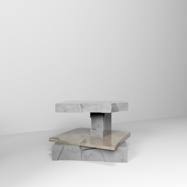 broken marble stage for product showcase