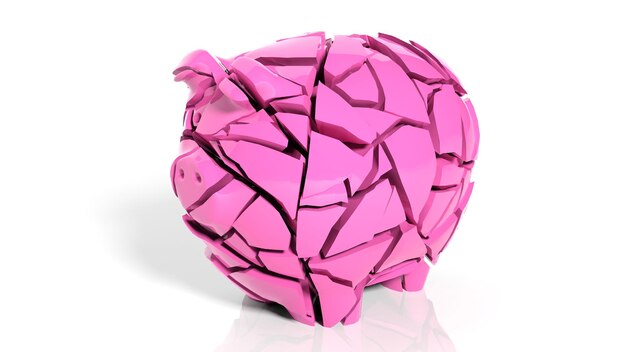 Broken piggy bank