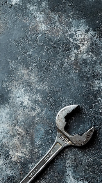 A broken sink with wrench lying nearby creates scene of repair and maintenance textured surface adds depth evoking sense of urgency and practicality