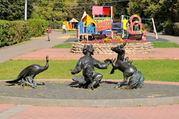 A bronze sculpture based on the fairy tale The little humpbacked Horse