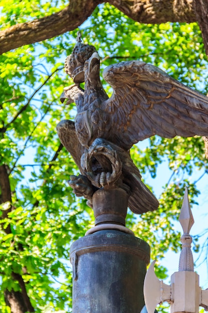 Bronze statue of Doubleheaded eagle the old coat of arms of the Russian Empire