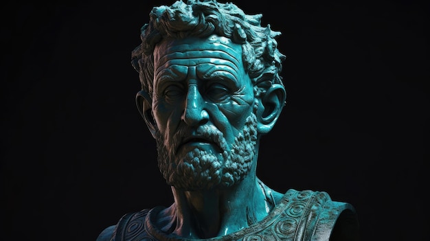 A bronze statue of roman emperor