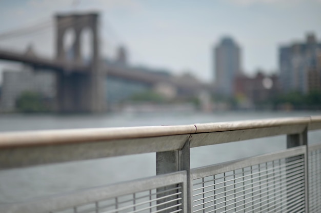 Brooklyn bridge on background Blurred