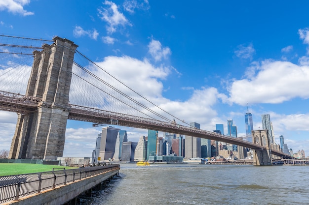 Brooklyn Bridge Manhattan downtown Cityscape New York USA