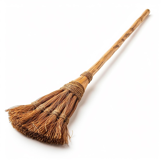 broomstick isolated on white background