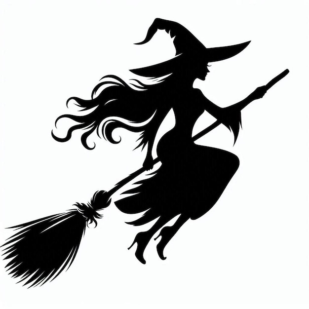 a Broomstick silhouette vector