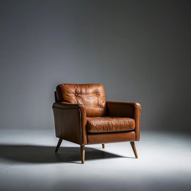 brown Armchair isolate on black background