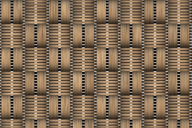 Photo brown basket weave seamless background classic cross woven texture decorative pattern natural wicker bamboo effect