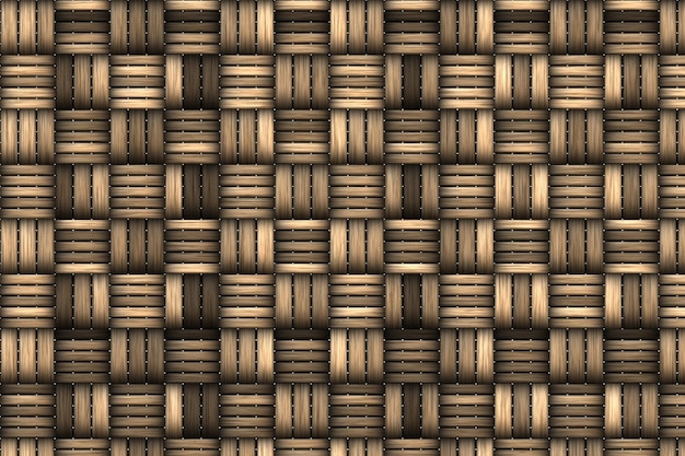 Brown basket weave seamless background Classic cross woven texture decorative pattern Natural wicker bamboo effect