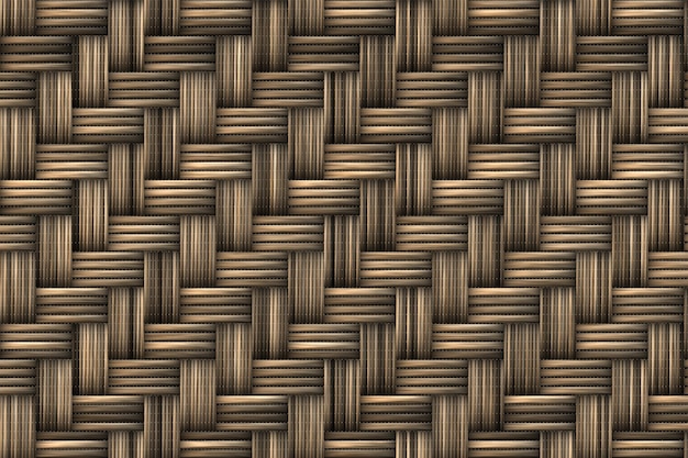 Photo brown basket weave seamless background classic cross woven texture decorative pattern natural wicker bamboo effect