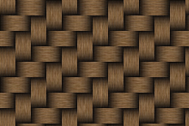 Brown basket weave seamless background Classic cross woven texture decorative pattern Natural wicker bamboo effect