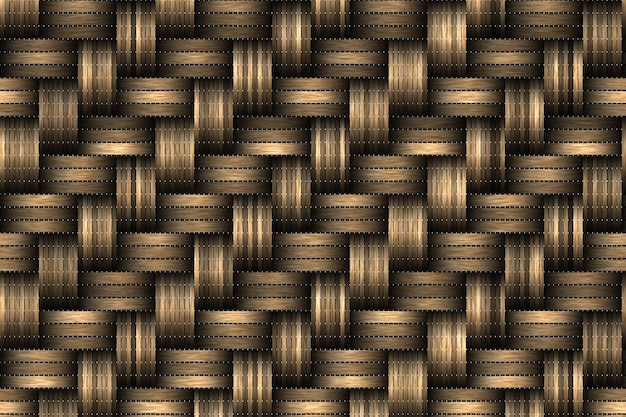 Brown basket weave seamless background Classic cross woven texture decorative pattern Natural wicker bamboo effect