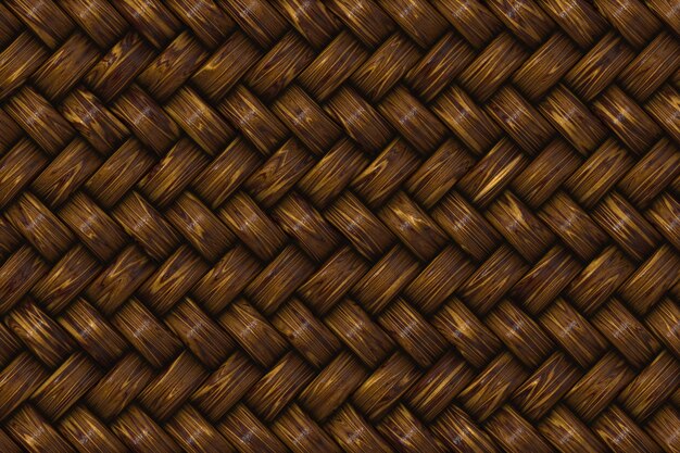 Brown basket weave seamless background Classic cross woven texture decorative pattern Natural wicker bamboo effect