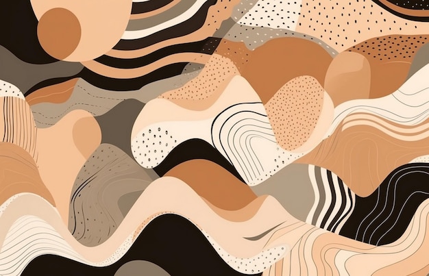 A brown and beige abstract design with a brown background.