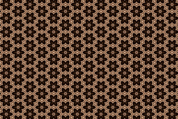 A brown and beige pattern with a floral design in the center.