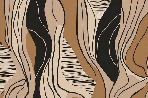 Photo a brown and beige wallpaper with a brush design in brown and beige