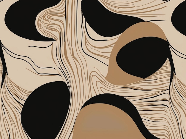 a brown and black background with a pattern of circles and lines