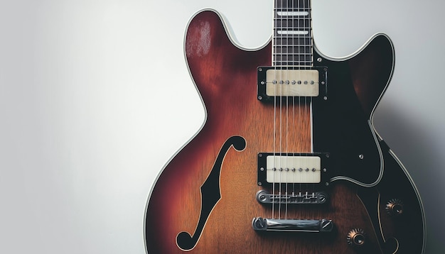 Photo a brown and black guitar with a white stripe