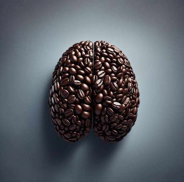 a brown and black sculpture of a brain with brown spots on it