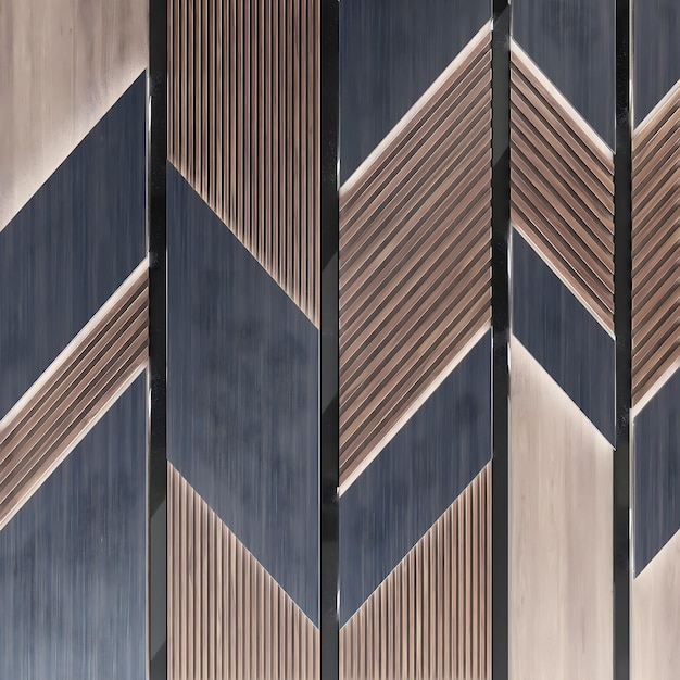 Brown and black wooden 3D wall panel design