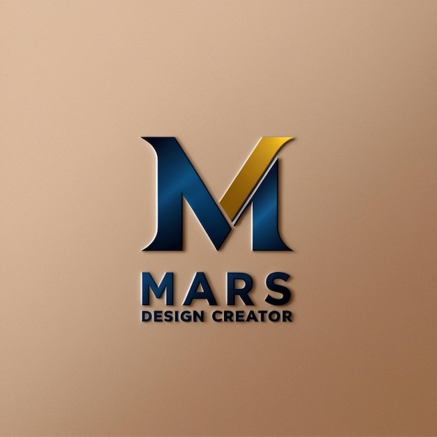 Photo a brown and blue logo with the word mars design on it