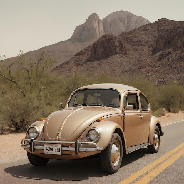 a brown car with a license plate that says quot license plate quot