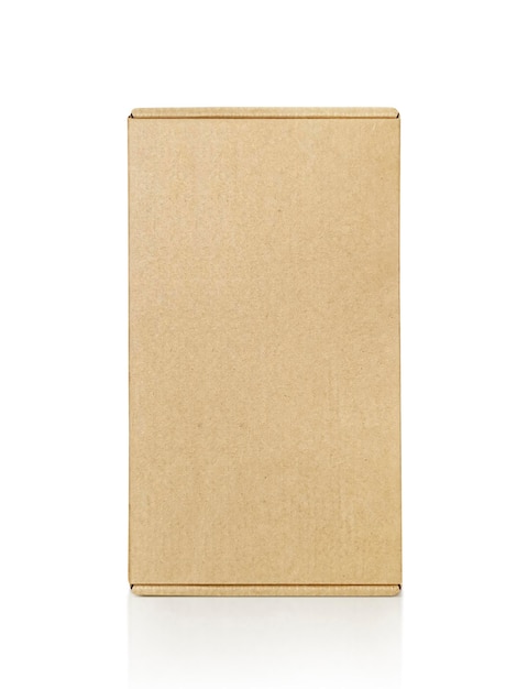 Brown cardboard box on a white background