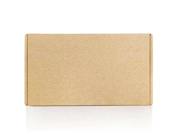 Brown cardboard box on a white background