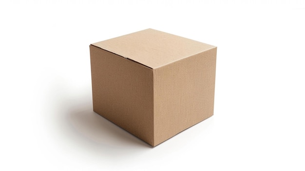 a brown cardboard box with the lid open and the side is open