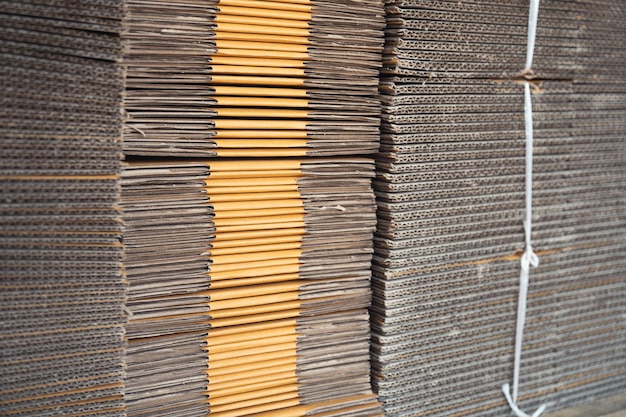 Brown cardboard corrugated stacked for packaging