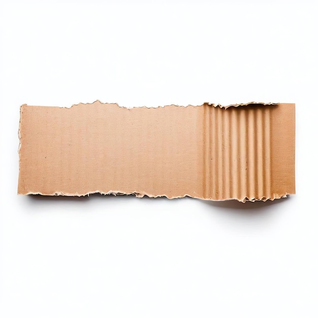 Brown Cardboard paper piece isolated on a white background Generative AI