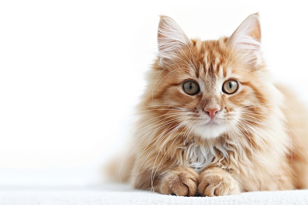 Brown Cat on white background