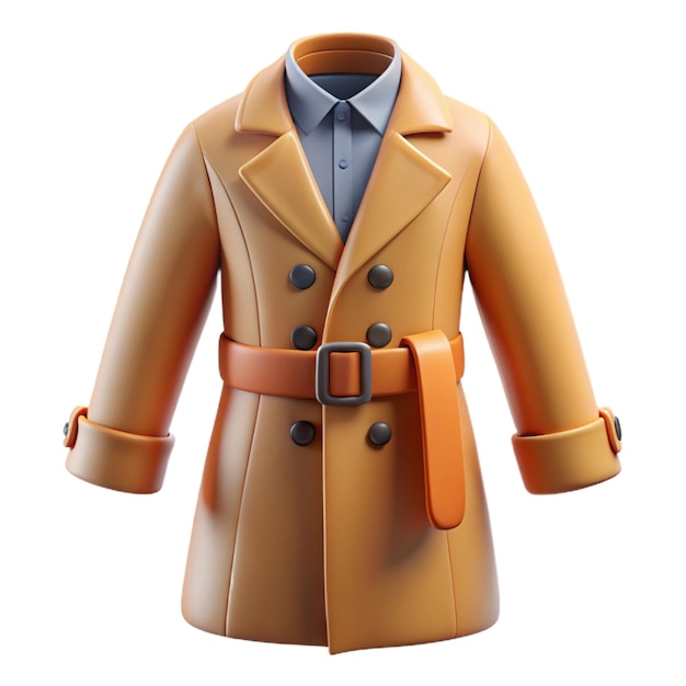 a brown coat with a belt and a belt that says  the name  on it