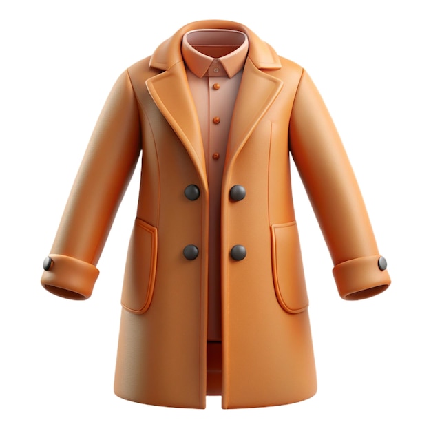 a brown coat with a brown collar and a black button