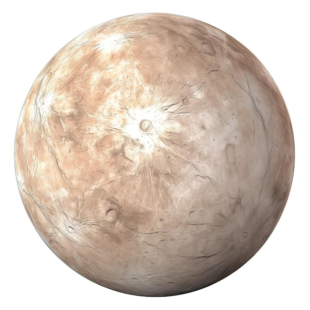 A brown colored planet with a sun on it