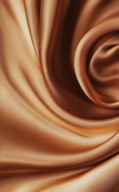 Photo brown colored silk with swirls texture