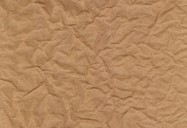 Brown crumpled paper texture space