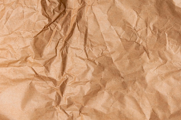 Photo brown crumpled paper texture