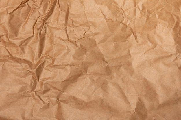 Photo brown crumpled paper texture